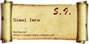 Simai Imre névjegykártya